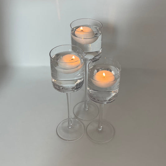 3 Tier Stemmed Vase Candle Set - Includes Floating Candles