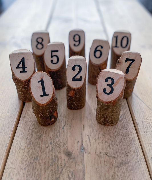 Rustic Wooden Table Numbers 1-10 Freestanding – Perfect for Weddings, Event Decor & Tablescape